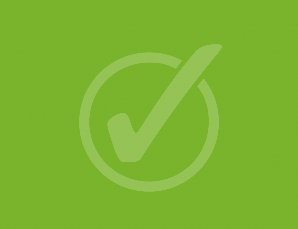 Grön bock i cirkel för att visa verifiering