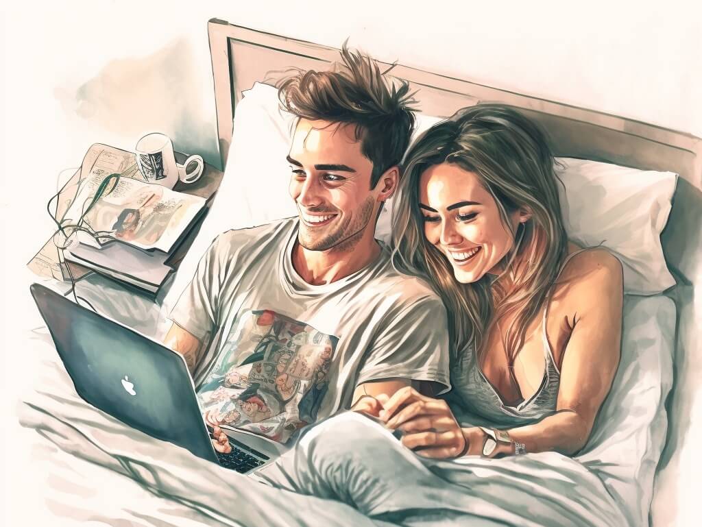 Par som laddar upp filmklipp